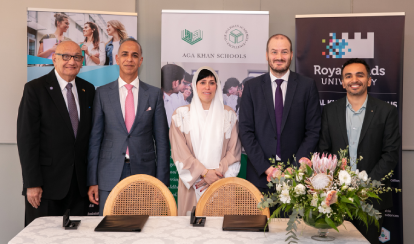 Aga Khan Schools leadership team with Dr Alaa Mohamad, Vice President – Corporate and Government Relations for Royal Roads University – Ras Al Khaimah Campus.