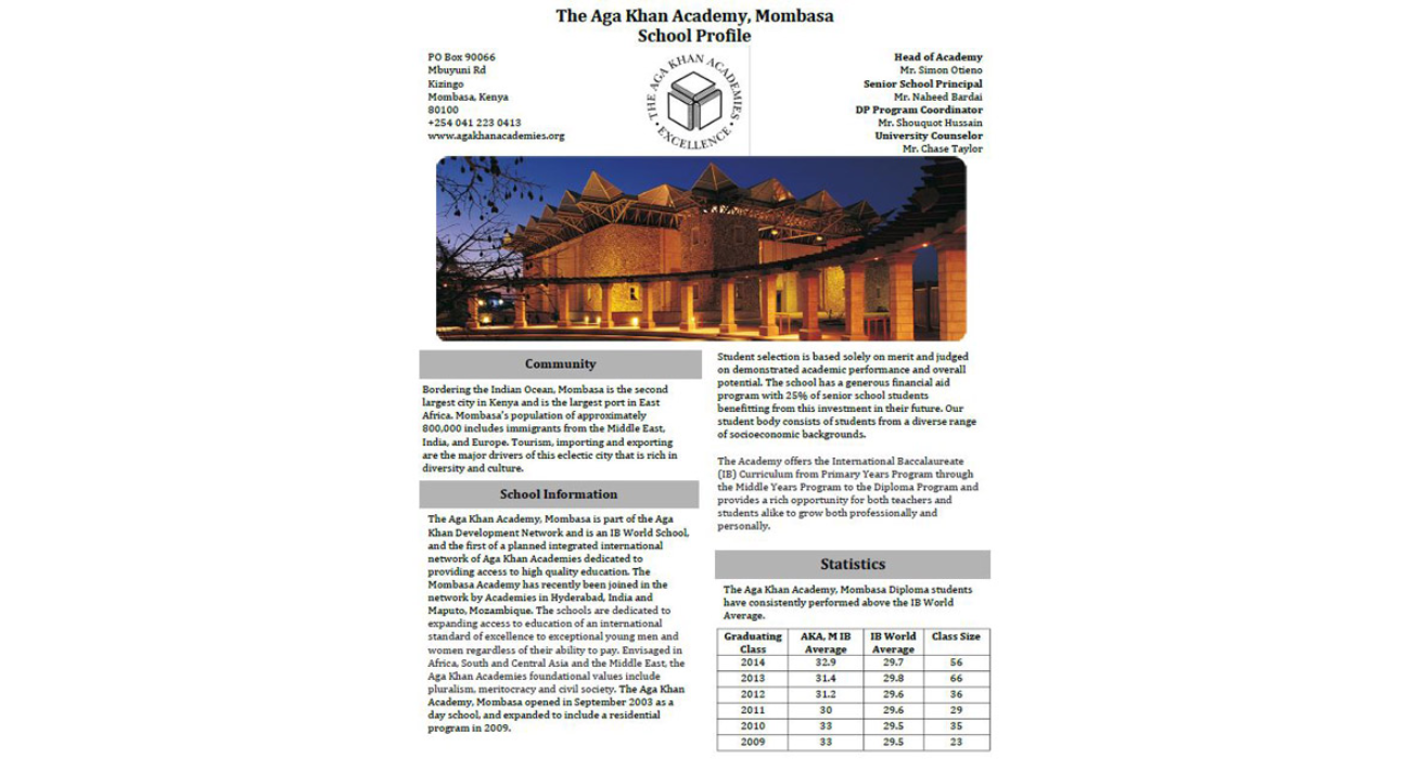 <p>Aga Khan Academy, Mombasa School Profile</p>