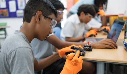 In the Robotics Club, students learn about different technologies and build their own prototypes.