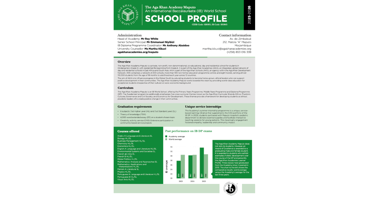<p>AKA Maputo IB School Profile 2025-2026</p>