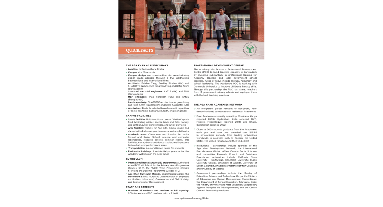 <p>Aga Khan Academy Dhaka Quick Facts Sheet</p>
