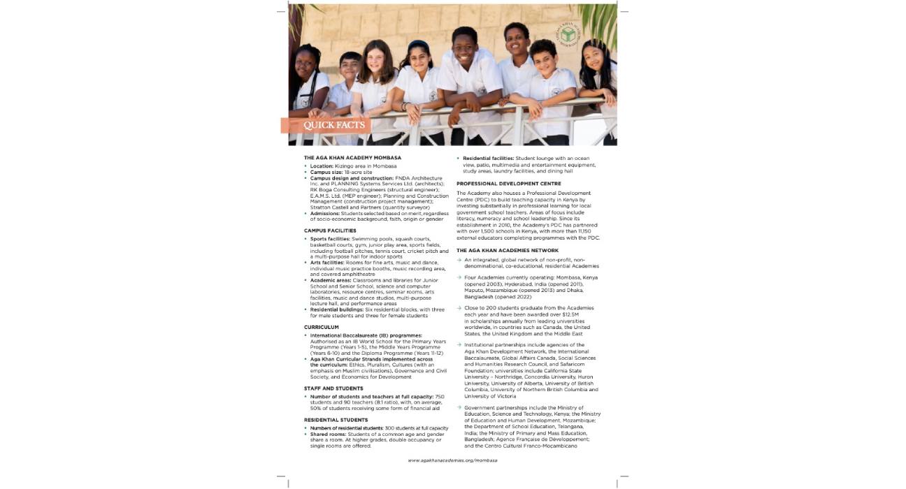 <p>Aga Khan Academy Mombasa Quick Facts Sheet</p>