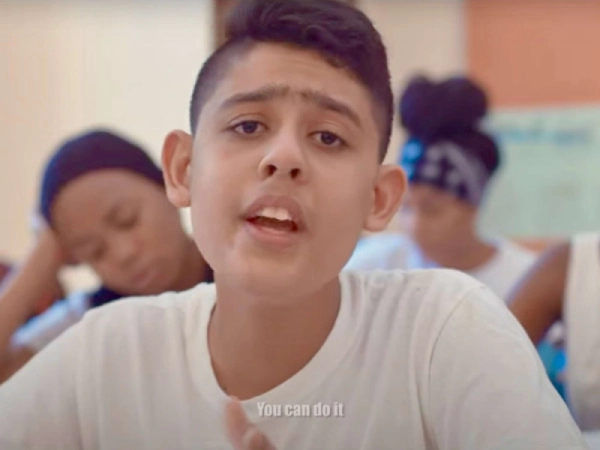 Ayaan Allarakhia performing his song.