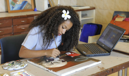 DP student working on an art piece.